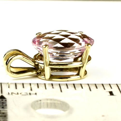 Pure Pink Topaz, 14KY Gold Pendant, P040