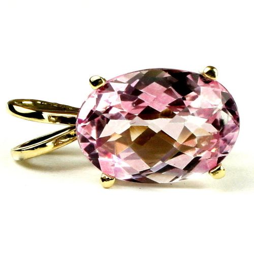 Pure Pink Topaz, 14KY Gold Pendant, P040