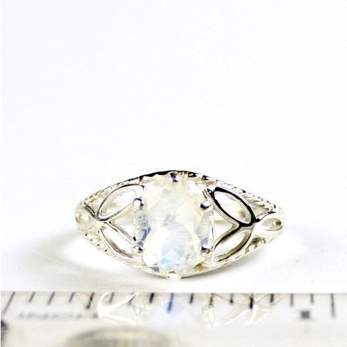 Rainbow Moonstone, 925 Sterling Silver Ring, SR137