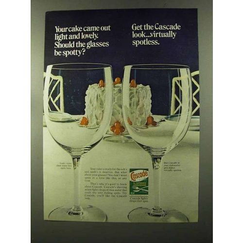 1973 Cascade Dishwasher Detergent Ad - Cake Lovely