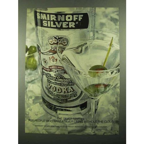 1976 Smirnoff Silver Vodka Ad - The Silver Martini