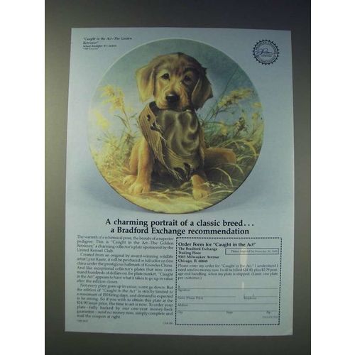 1989 The Bradford Exchange Caught in the Act Plate Ad - Lynn Kaatz