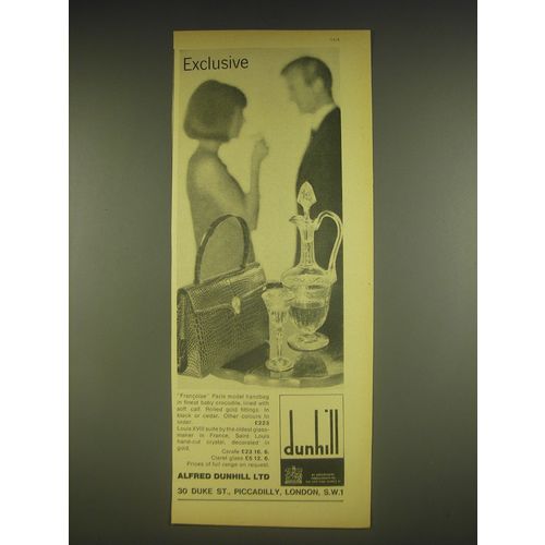 1963 Dunhill Advertisement - Francoise Paris Model Handbag in Baby Crocodile
