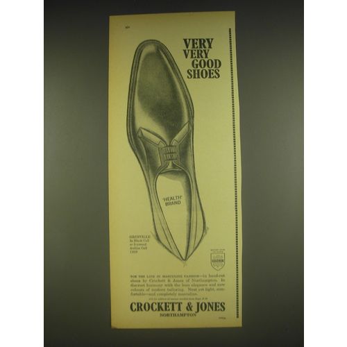 1963 Crockett & Jones Grenville Shoes Ad - Very Very Good Shoes