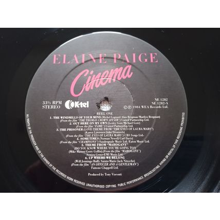 ELAINE PAIGE – CINEMA - 12" ALBUM