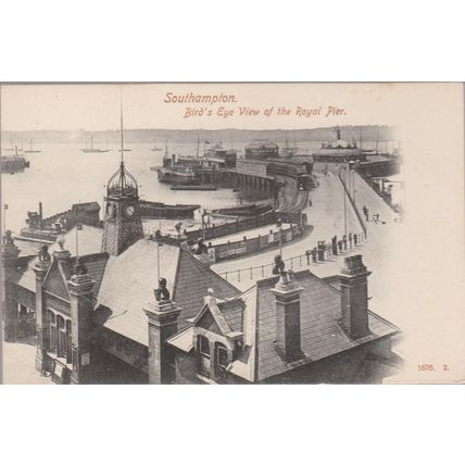 PPC Southampton Birds Eye view of the Royal Pier c1905 Hampshire