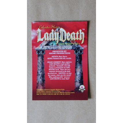 Lady Death All-Chromium Base trading Card # 56 (C) 1994 Chaos Krome comics