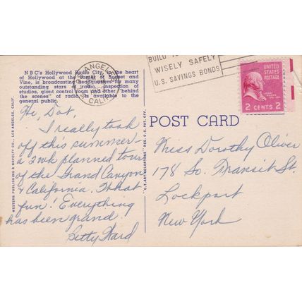 Los Angeles - Lot of 6 - Linen Era Postcards - Hollywood, Restaurants, NBC