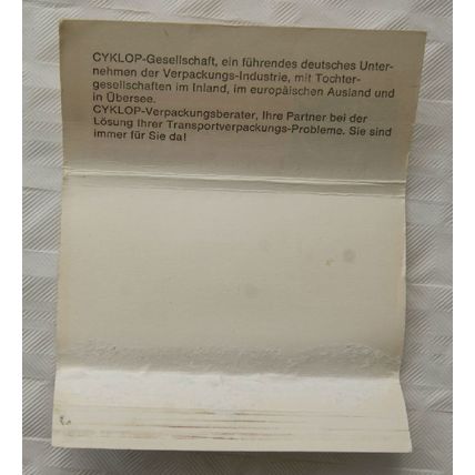 Matchbook Cyklop - sichert lhr Transportgut