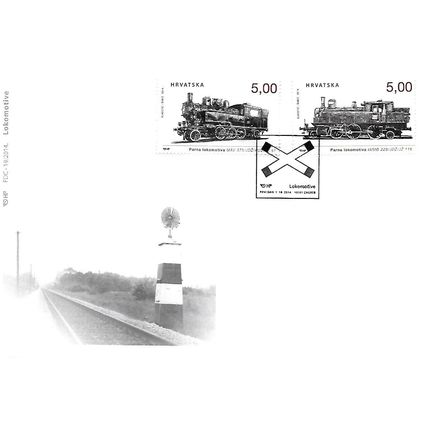 Croatia Mi 1143/4 FDC: Steam Locomotives