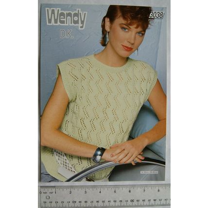 Vintage: Wendy 3038 Lady's chevron stitch top, DK