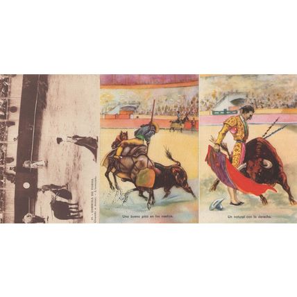 Spanish Bullfighting Corrida De Toros 3x Old Oilette Postcard s