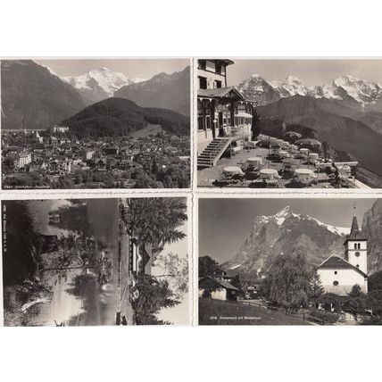 Jungfrau AM Blausee Interlaken Schynige Platte 4x Swiss Postcard s