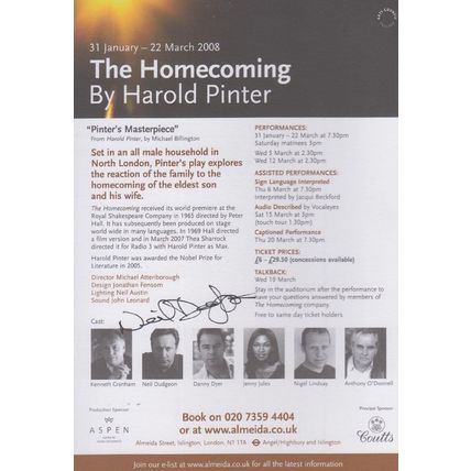 Neil Dudgeon of Midsomer Murders The Homecoming Hand Signed Theatre Flyer