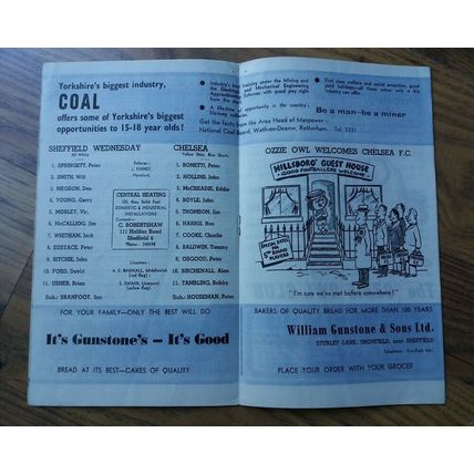 1968 FA Cup 5th Round Programme & Ticket, Sheff Weds vs Chelsea