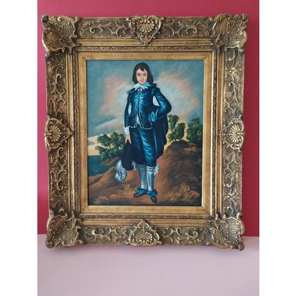 Oil painting Oil on Canvas Boy Dressed in Blue with buy back option