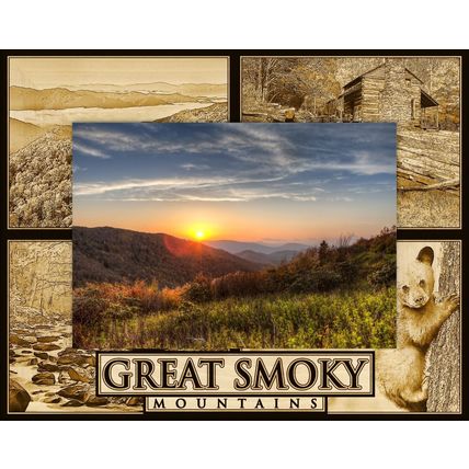 Great Smoky Mountains Laser Engraved Wood Picture Frame Landscape (5 x 7)