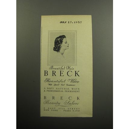 1957 Breck Beauty Salon Advertisement - Beautiful Hair Breck Beautiful Wave