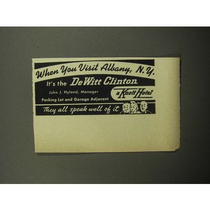 1957 De Witt Clinton Hotel Ad - When you visit Albany, N.Y.