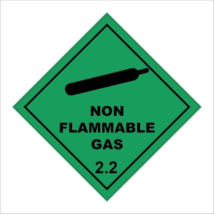 SIGN NON FLAMMABLE GAS 2.2 HA266 HAZMAT GREEN BLACK DIAMOND PLACARD