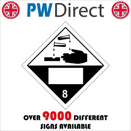 SIGN CORROSIVE 8 SPACE DETAILS BOX HA262 PERSONALISE DIAMOND PLACARD DECAY