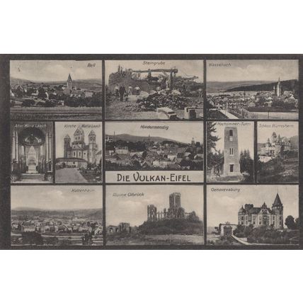 Die Vulkan Eifel German 9 Views Rare Old Postcard