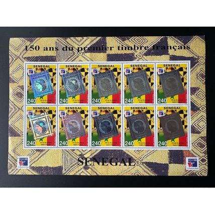 Sénégal 1999 Mi. 1624 planche premier timbre français hologramme Philexfrance