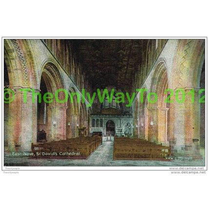 EAST KNAVE, ST DAVID'S CATHEDRAL, WALES, 1907, Postcard