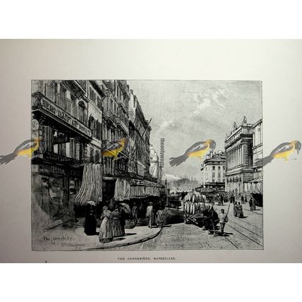 Cannebiere, Marseilles, France, Book Illustration (Print), 1890