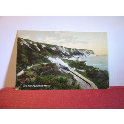 THE WARREN, FOLKESTONE, KENT.. unused antique postcard. Upton's Bazaars=