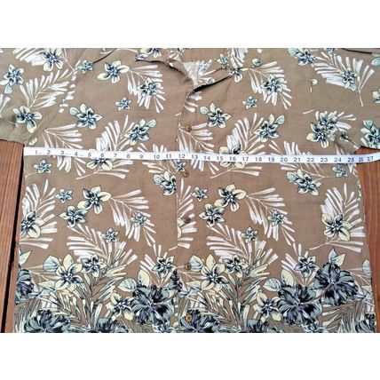 IZOD Golf Washable Silk & Linen Short Sleeve Hawaiian Button Shirt Men's XLarge