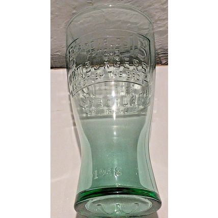 Vintage McDonald's 1948 Famous 15 Cent Hamburgers Green Collector Glass Set of 2