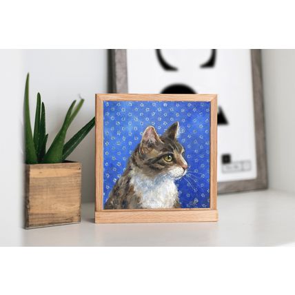 Oil Painting Cat Artwork Pet Painting