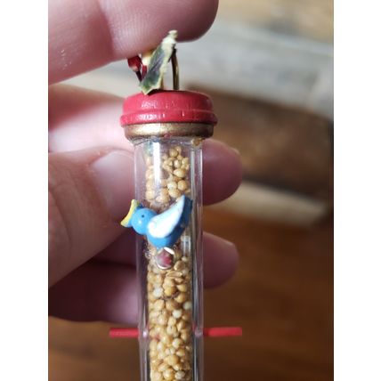Vintage Ornament Bundle of 2 - Crystal Suncatcher, Bird Feeder