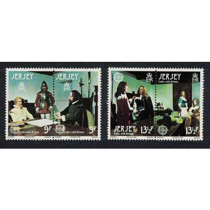 Jersey Europa CEPT 1980 Personalities inks with Britain 2 pairs 1980 MNH