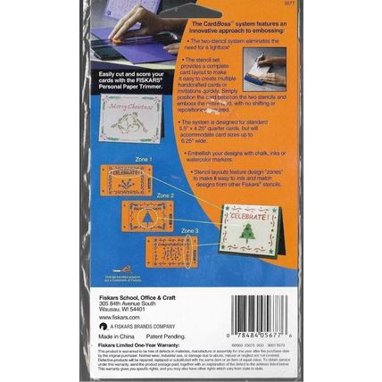 Fiskars. Merry Christmas Stencil. Embossing Cardmaking Scrapbooking Crafts