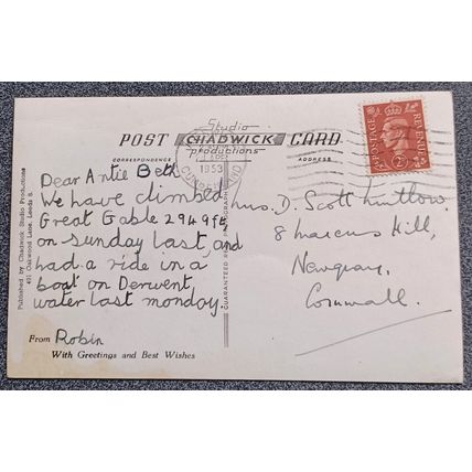 Vintage Postcard Lodore Falls, Keswick Real Photograph Posted 1953