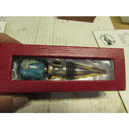 Kalifano globe bottle stopper - blue