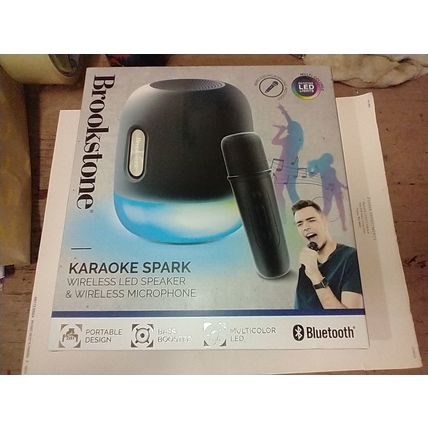 NEW!! Brookstone Spark Wireless LED Karaoke Speaker & Microphone, Bluetooth