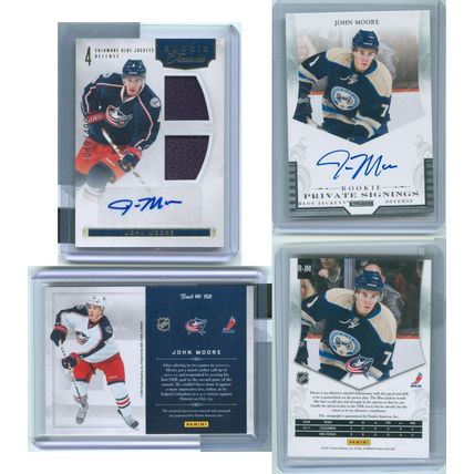 John Moore 8x incl Young Guns,Autos/Jersey,Rookie Gems Triple Diamond