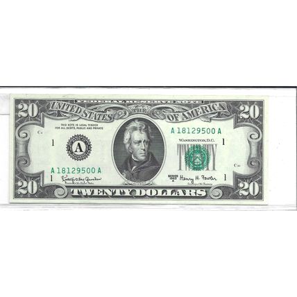 1963-A US $20.00 Bill Fowler Sig Superb Gem BU