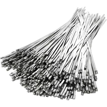 500 Pack of Stainless Steel Metal Zip Ties (Heavy Duty 11.8" Long & 200Lb Streng