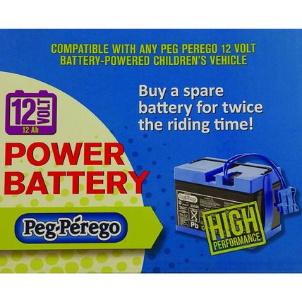 Peg Perego Official 12 Volt Replacement Battery for Ride on Toys. All Season Per