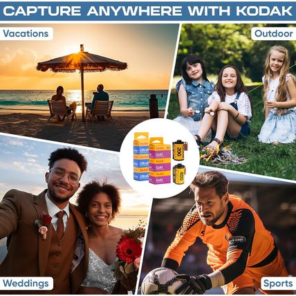 Kodak Ultramax 400 35Mm Film 3 Pack & Kodak Gold 200 35Mm Film 3 Pack Bundle (6