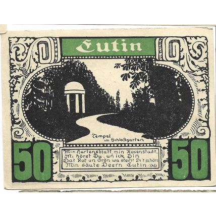 Green Germany 50 Pfennig notgeld mint