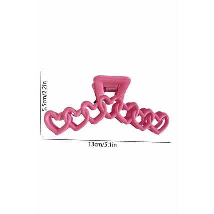 Rose Red Valentines Heart Shaped Large Hair Claw