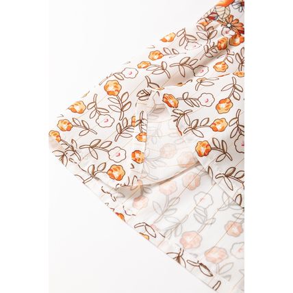 Beige Plus Size Floral Patchwork Button Front Collared Mini Dress