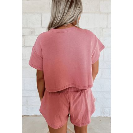 Blossom Sequin Crawfish Graphic Cropped Tee High Waist Skort 2pcs Outfit