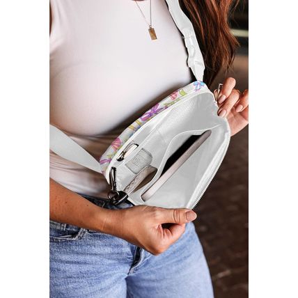 White Pretty Bow Printed Crossbody Bag