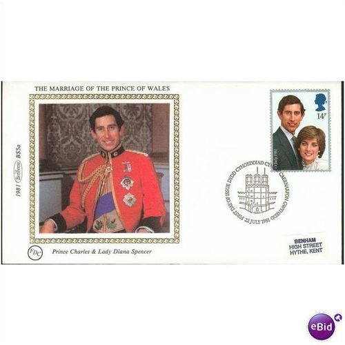 Benham Silk FDC 1981 - Marriage Of Prince Of Wales 14p+